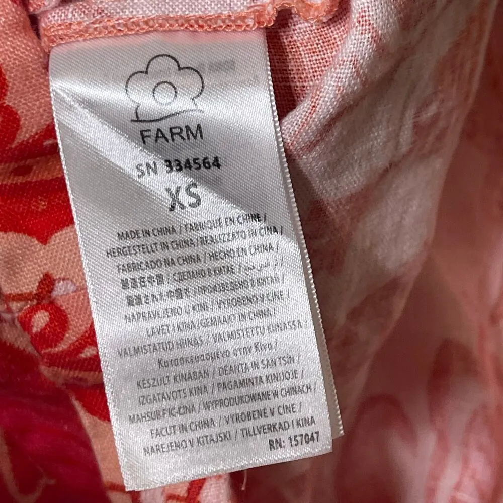 Farm Rio Jaipur Red Mini Linen Romper sz XS - Image 7