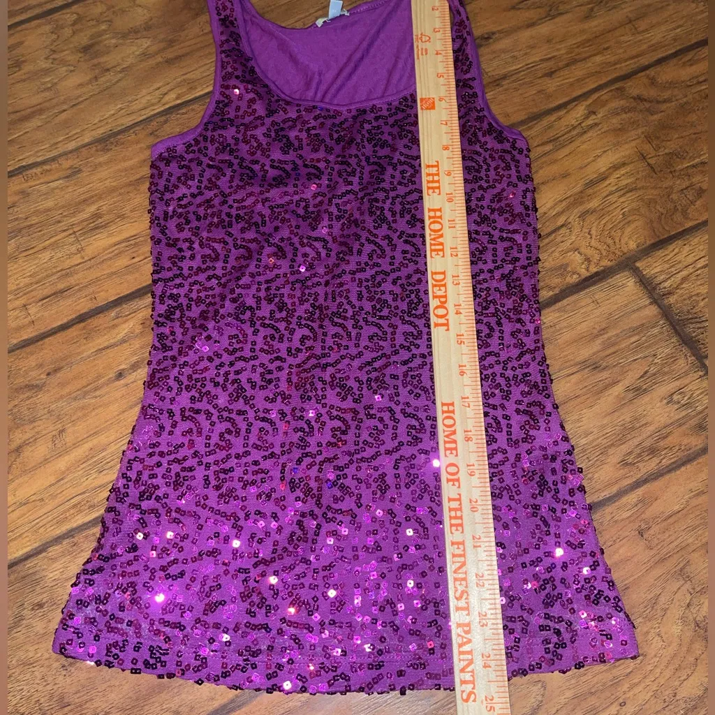 Charlotte Russe Purple Sequin Tank Top shirt Y2K woman’s XS - Image 4