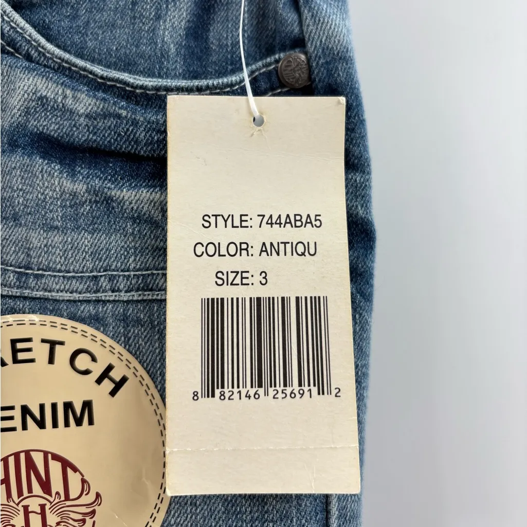 Deadstock Vintage Y2K 2000s midi blue jean raw hem fringe denim skirt sz 29 NWT - Image 8