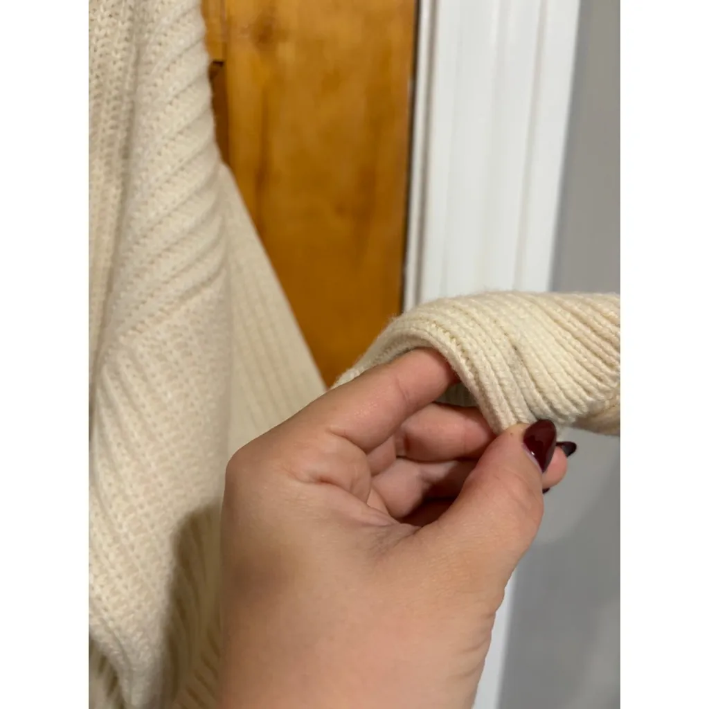 MACPHEE Tomorrowland Cream Wool Blend Ribbed Knit Sweater Minimalist Japan - Image 3