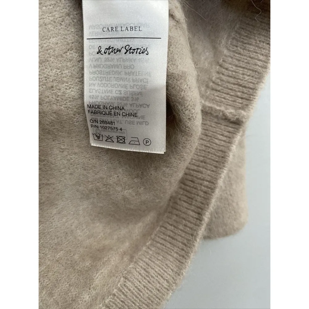 Stockholm Atelier & Other Stories Alpaca Blend Sweater Size US XS Neutral Beige - Image 3