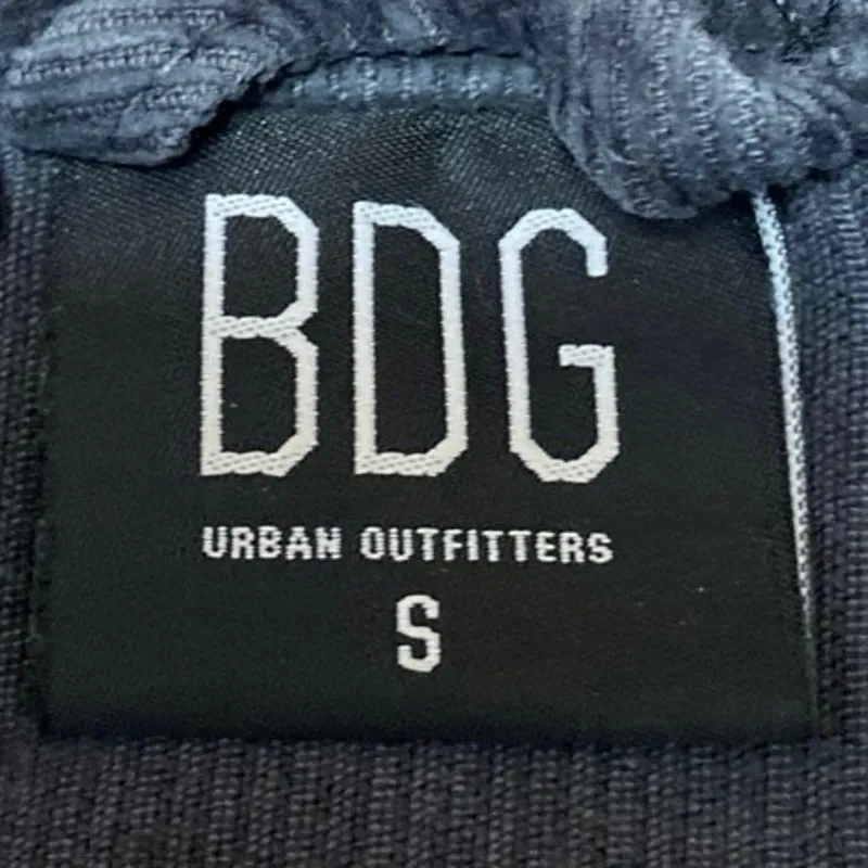 Urban Outfitters BDG Black Corduroy Velvet Velour Long Sleeve Crop Coat Jacket S - Image 3