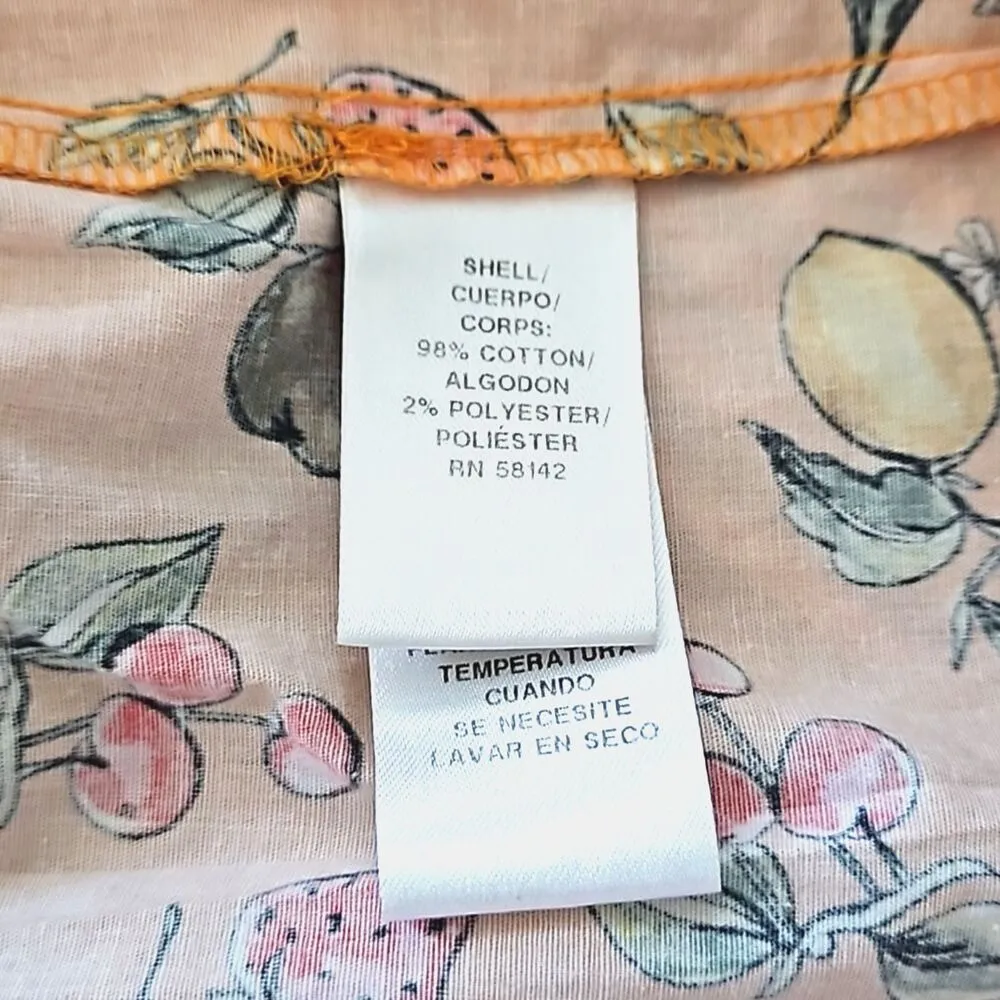 Donna Morgan Zenith tangerine multi-fruit print poplin A-line shirtdress size 8 - Image 10