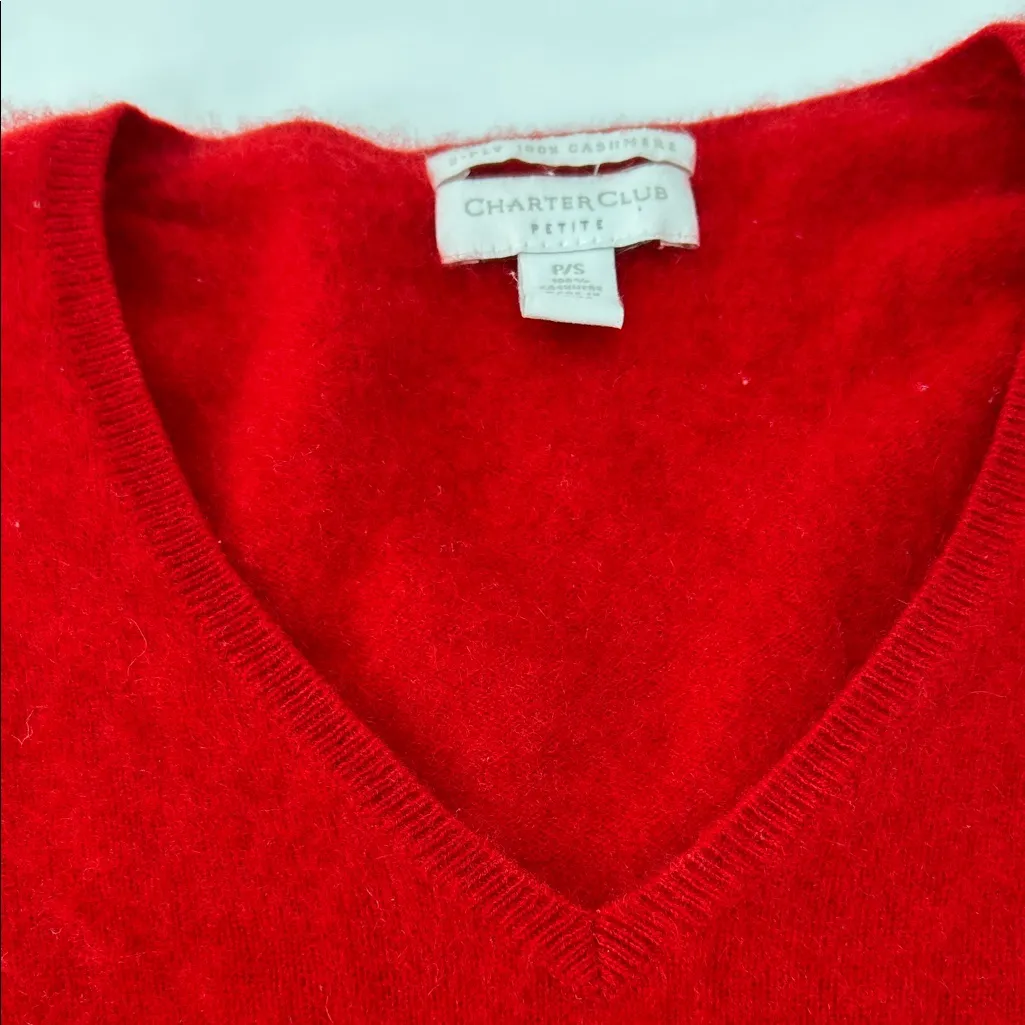 Charter Club Red V-Neck Sweater - Image 2