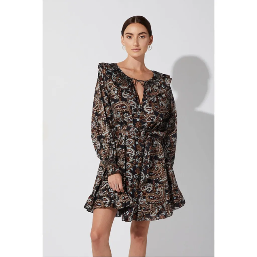 CLEOBELLA Carolyn Mini Belt Dress Organic Cotton Avalon Block Paisley Small - Image 5