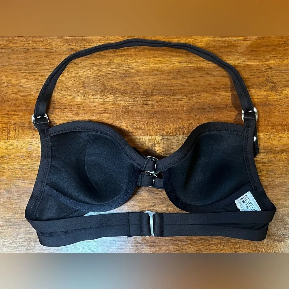 Newport News Black SwimsuitUnderwire Bikini Top Adjustable Buckles Size 4 - Image 4