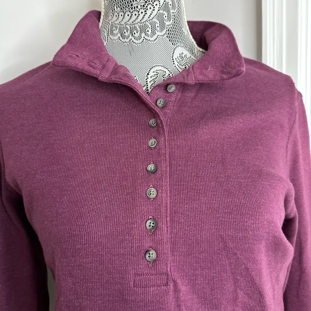 Women Pink/Purple Natural Reflections Henley Pullover Cotton Blend Small petite - Image 10
