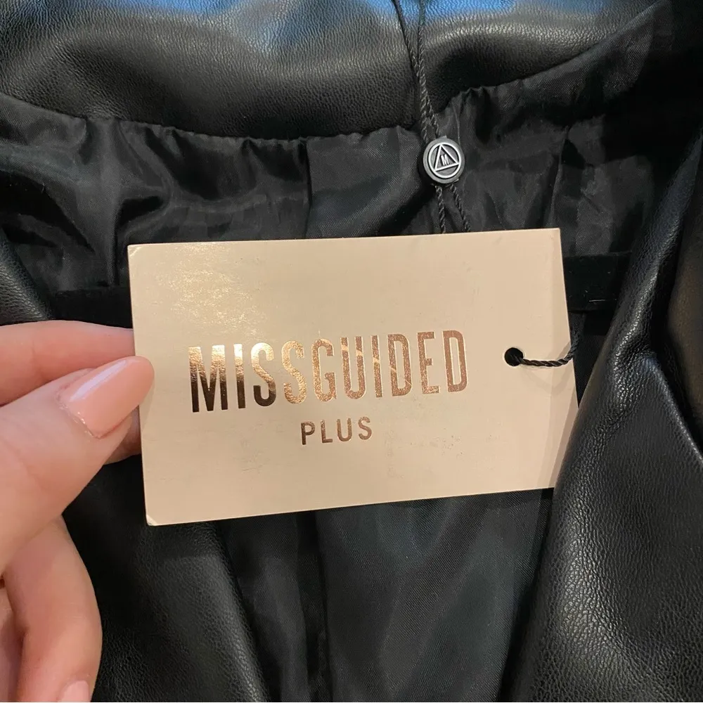 Missguided Black Soft Faux Leather Oversized Blazer - Image 14