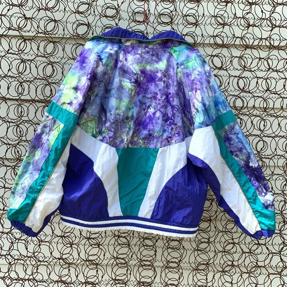 Vintage 80s 90s windbreaker track suit East West Purple - Image 2