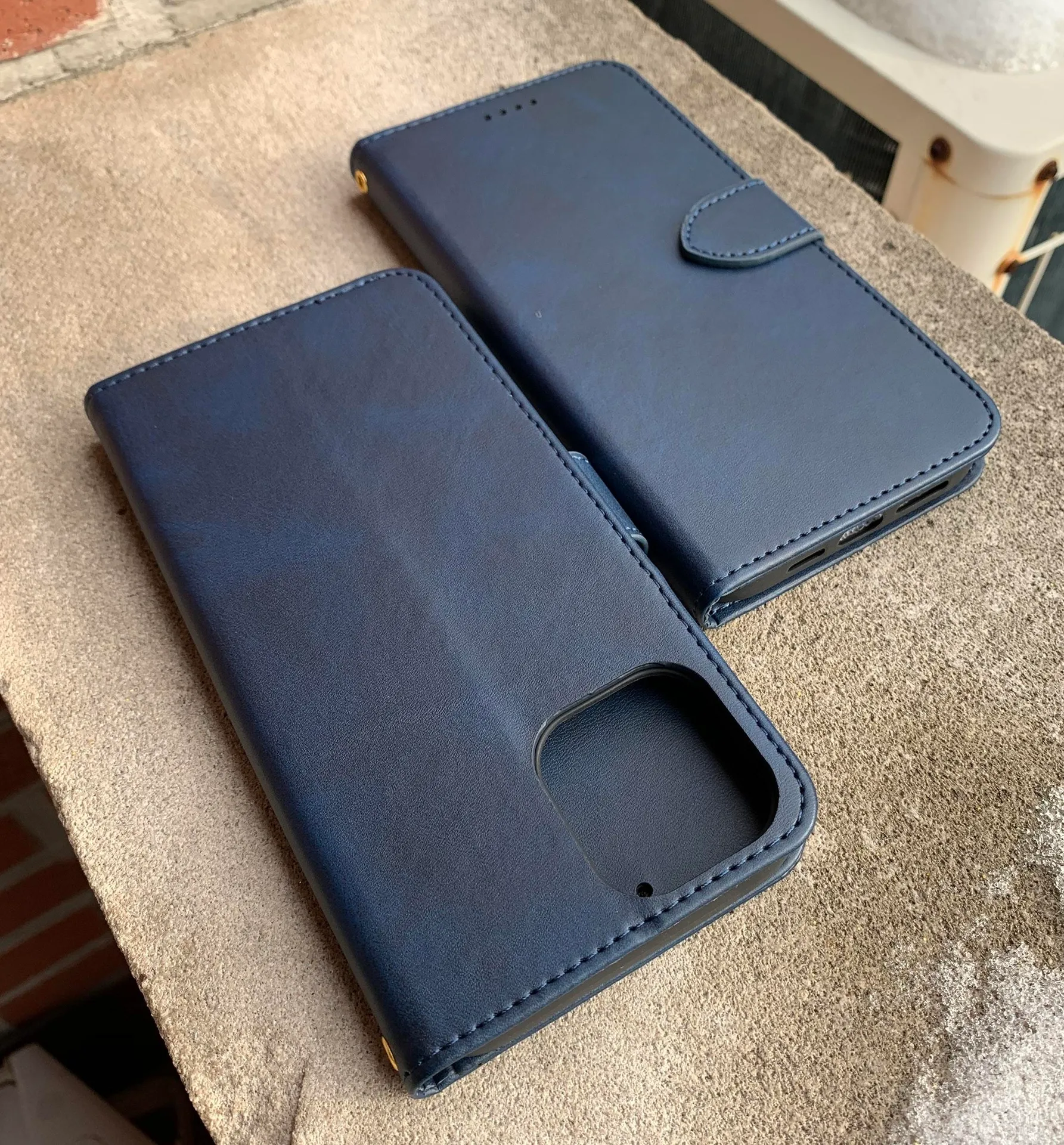 Brand New iPhone 12Pro Max Fashion Leather Card Holder Full Coverage Wallet Case Navy Blue - Image 5