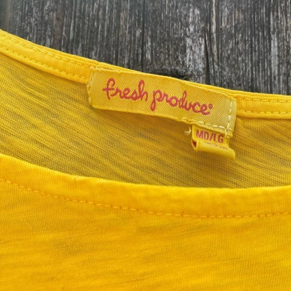Fresh Produce Yellow Oversized Babydoll T-Shirt | M/L‎ - Image 2