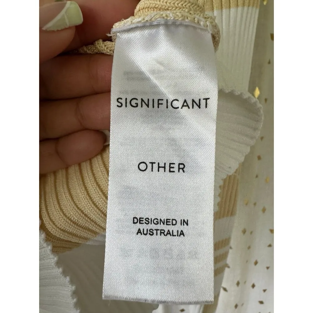 NWOT Significant Other Blair Almond Cream Stripes Knit Sweater Revolve Top 2 White - Image 6