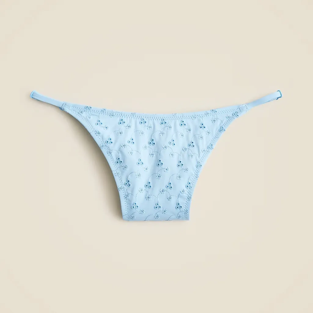 J.CREW Blue Eyelet '90s no-tie string bikini bottom Size XXL - Image 3