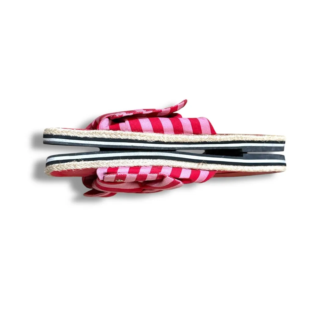 Kate Spade Caliana Slide Sandals Women’s Size 8.5 Pink Striped Espadrille‎ Twist - Image 3