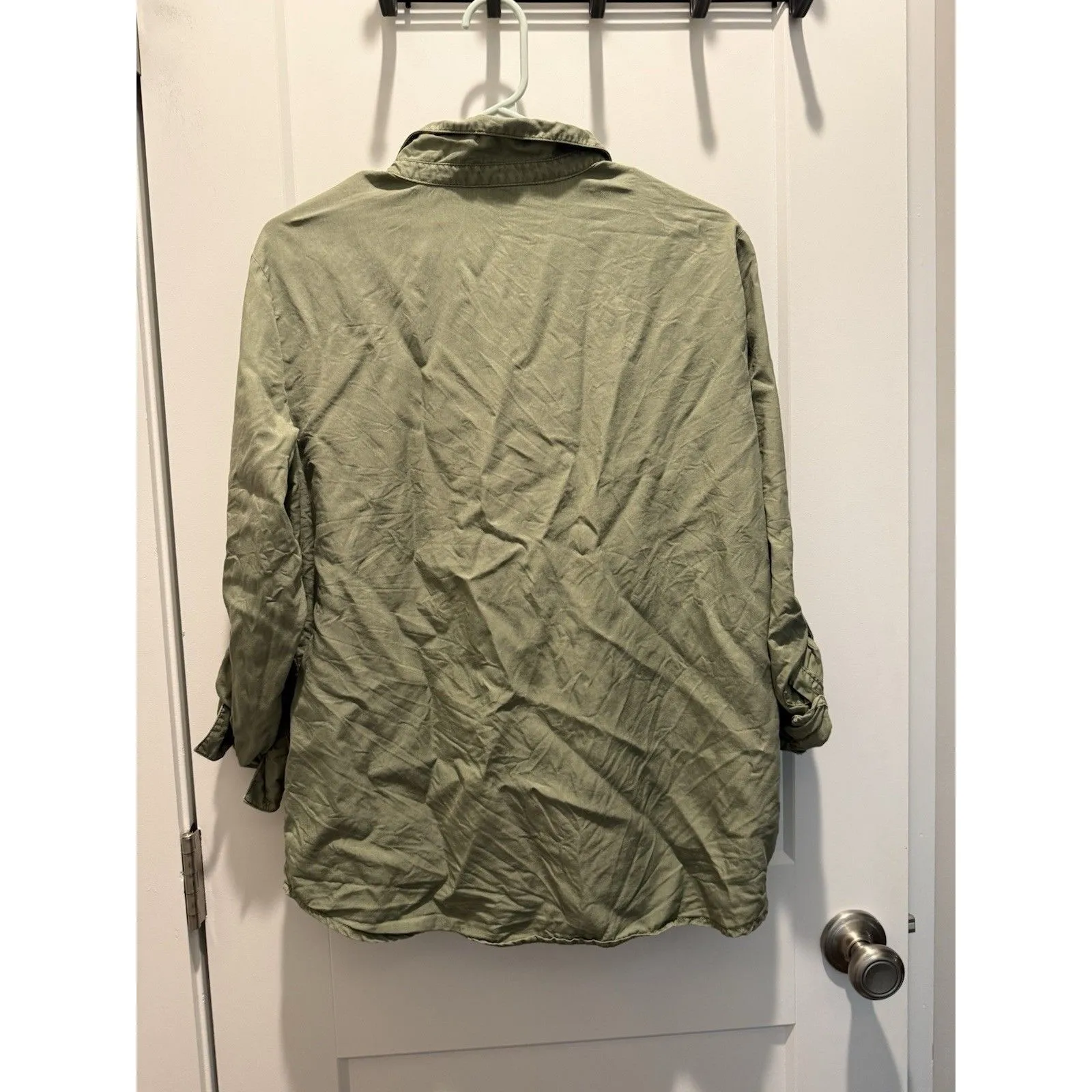 Sanctuary Womens Shirt Medium Green Button Up Military Long Sleeve Top - Image 5