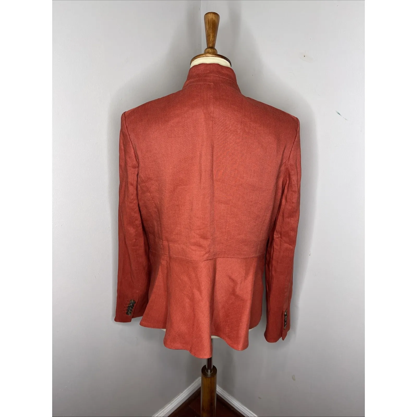 Veronica Beard Farley Dickey Linen Blazer in Clay Sz 10 - Image 3