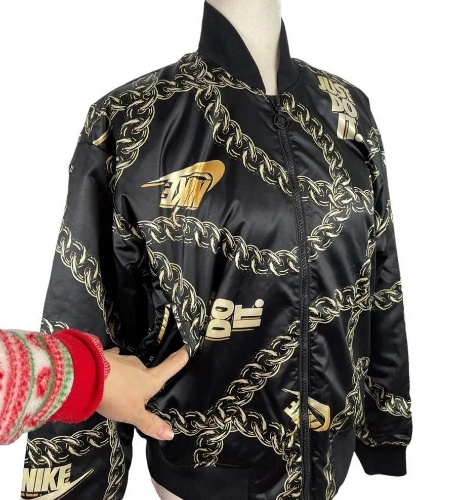 Nike Icon Clash Black White Zip Up Bomber Jacket Womens Small Ci9996 Sportswear - Image 7