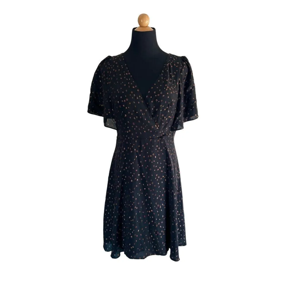MADEWELL Cape-Sleeve Mini Dress in Metallic Dots Item AF239 Size 4 MSRP$ 148 - Image 5