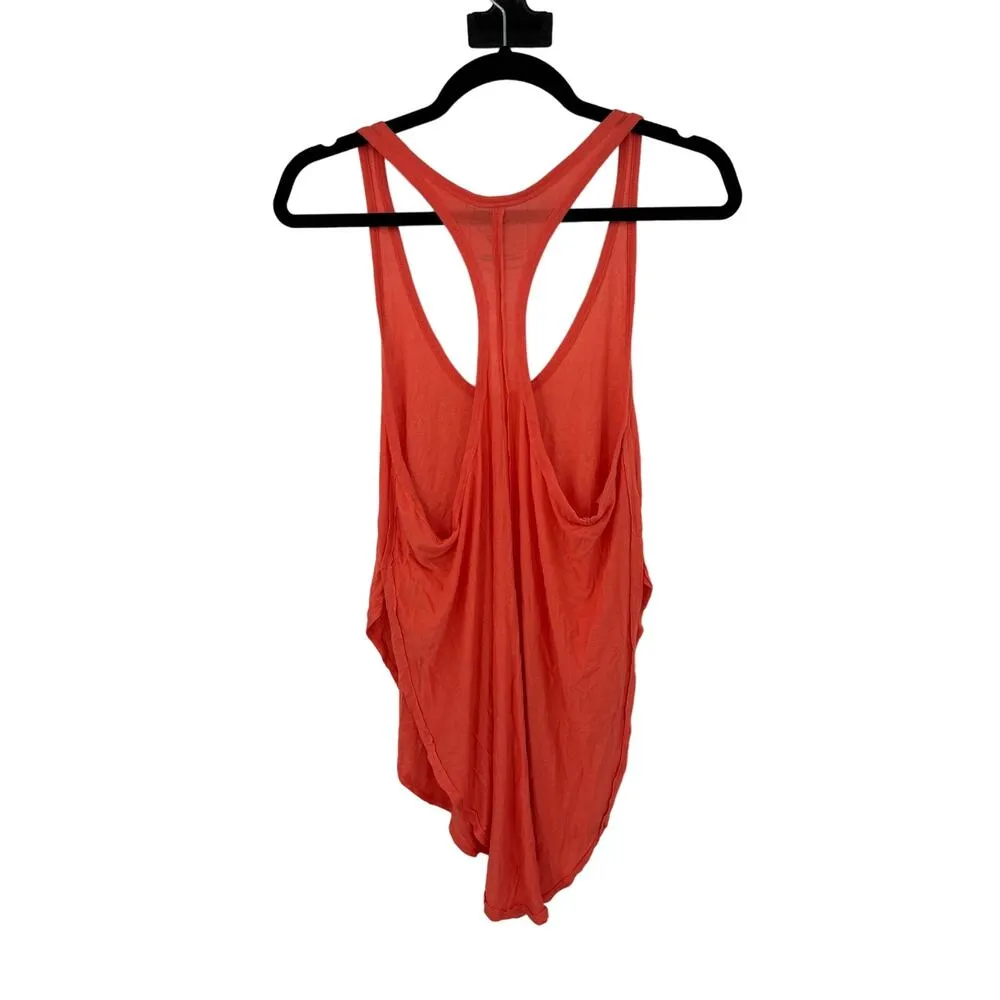 Free People Top Womens Small Silo Tank Orange Racerback Hi-Low Scoop Neck We The - Image 2