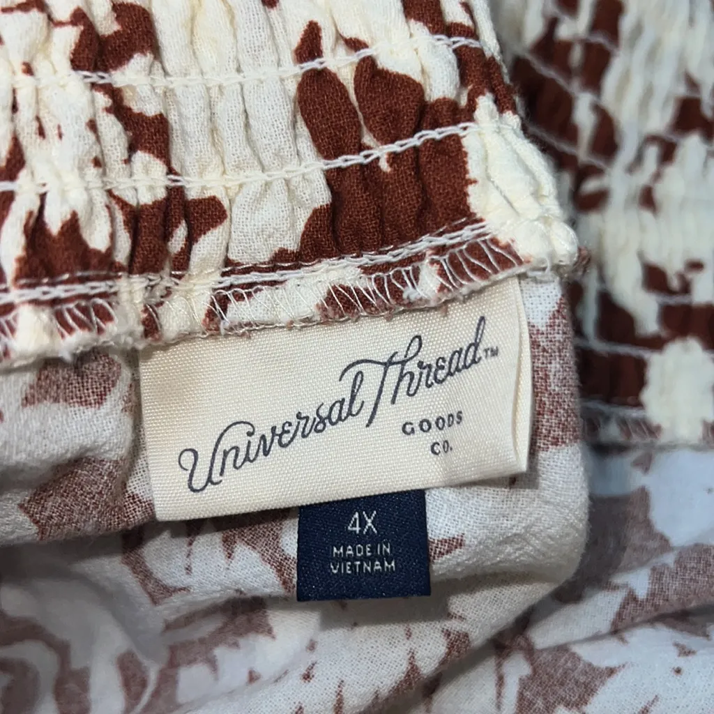 Universal Threads Skirt Cotton Cottagecore Printed Midi Skirt Size 4X - Image 8