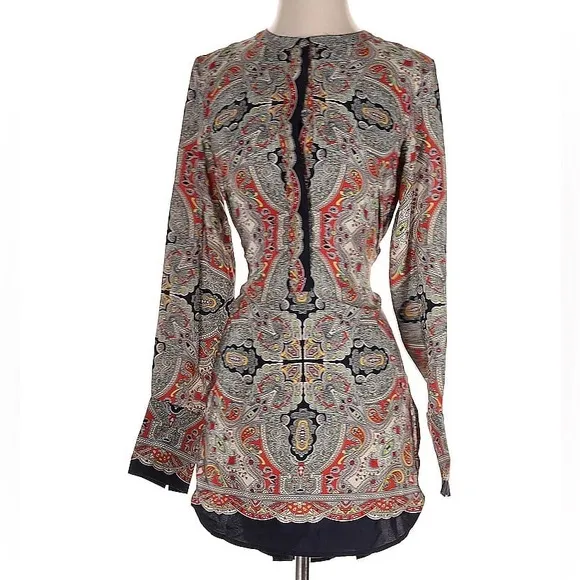 Theory Marseille Premont Paisley Tieback 100% Silk Tunic - Image 2