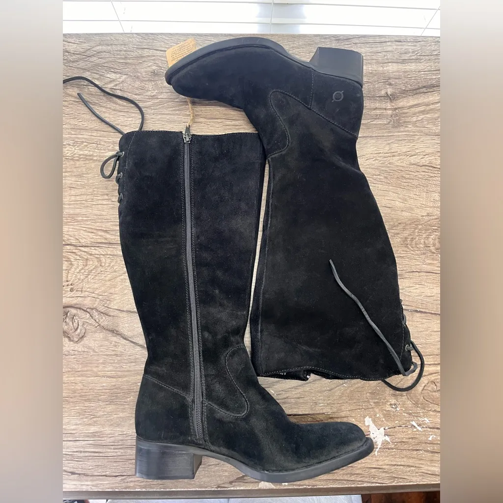 Born Cotto WIDE CALF Black Suede‎ Knee High Boot size 6.5 wide calf - Image 2