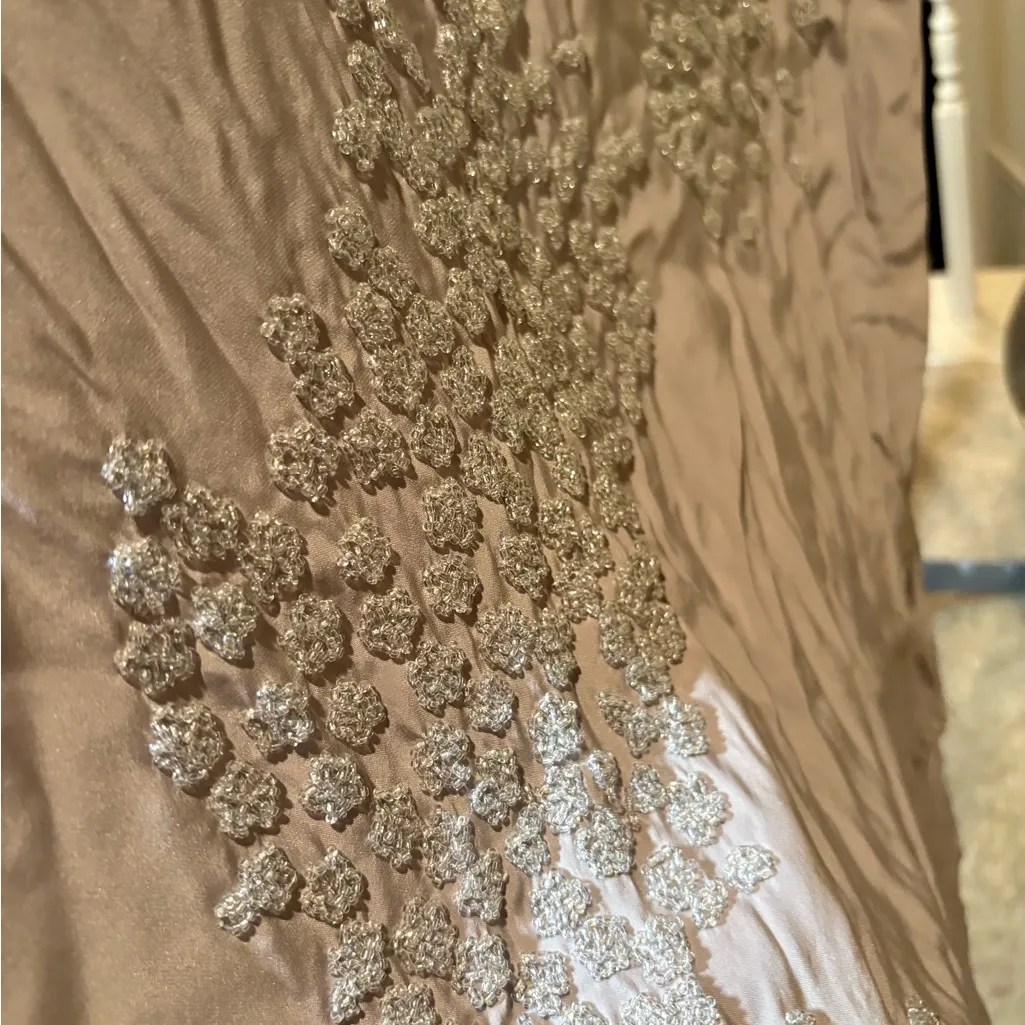 Club Monaco  Beige Beaded Silk Dress - Image 11