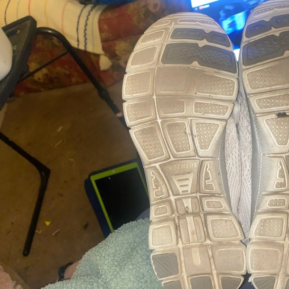 Skechers Womens Flex Appeal White Sneakers Walking Shoes US 8 - Image 7