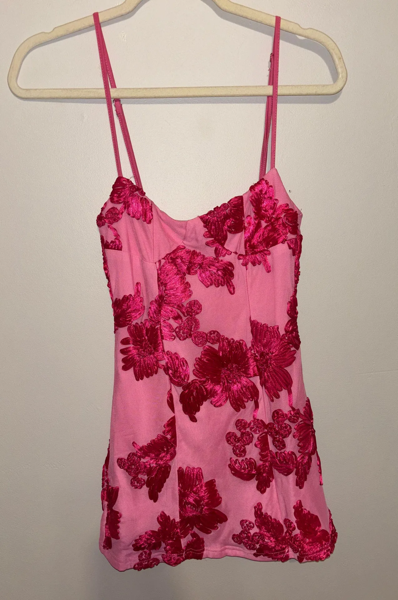 Pink Floral Mini Dress - Image 2