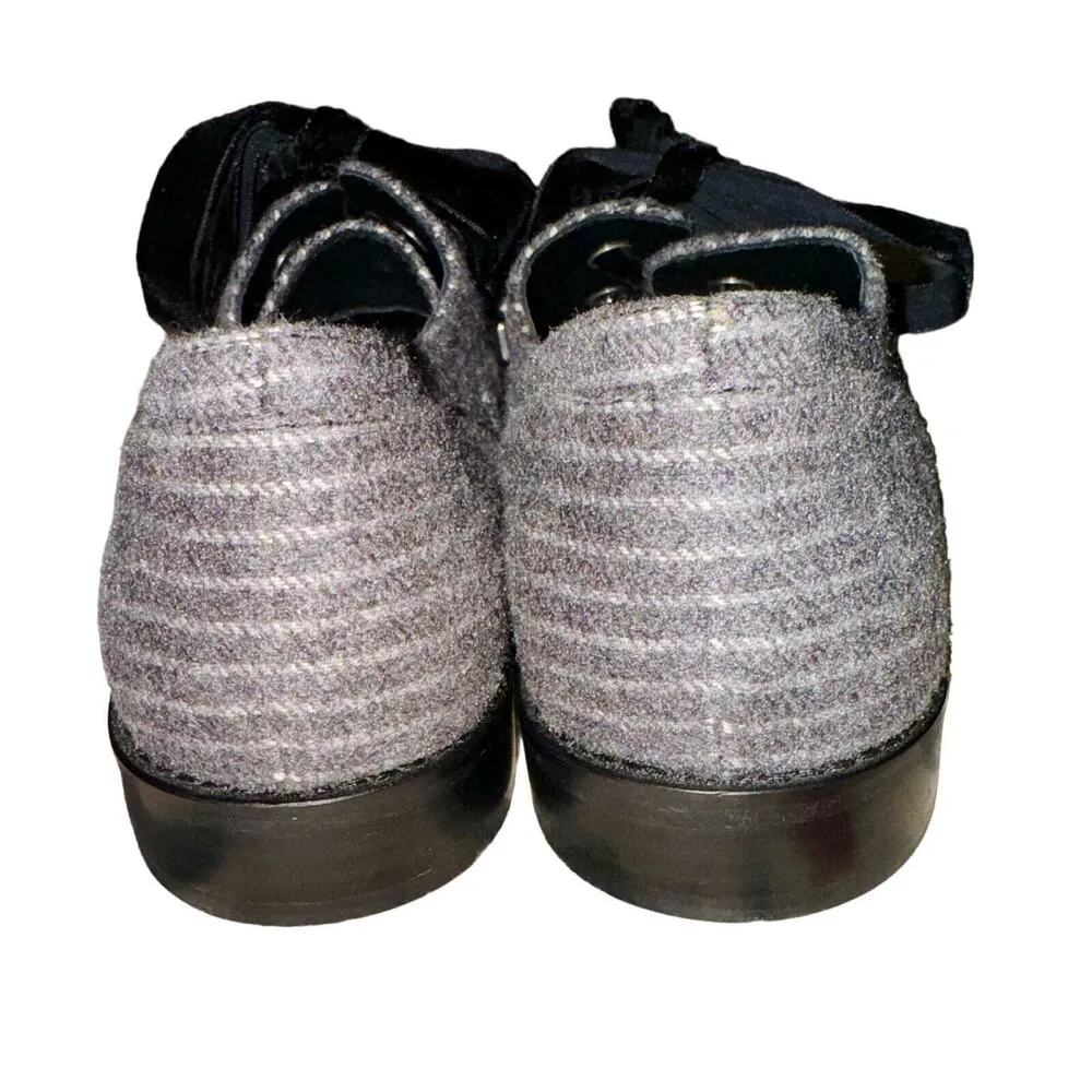 Shellys London Frankie Grey Pinstripe Tailored Oxford Lace Up Shoes 9.5 Formal Gray - Image 5