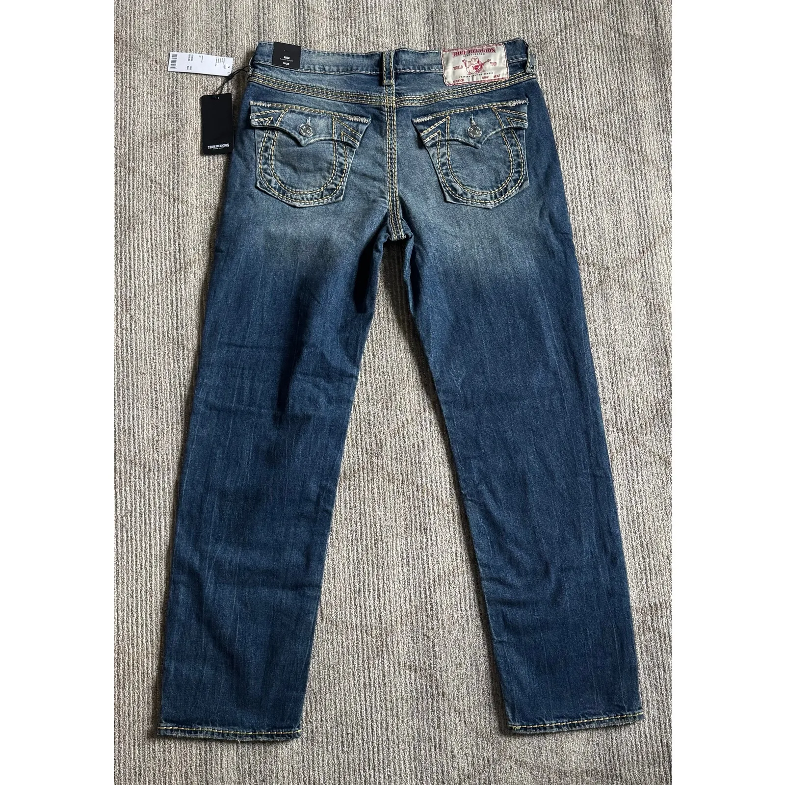 True Religion Ricky Super QT Lurex Metallic Pocket Relaxed Jean Womens Sz 32 NWT - Image 6