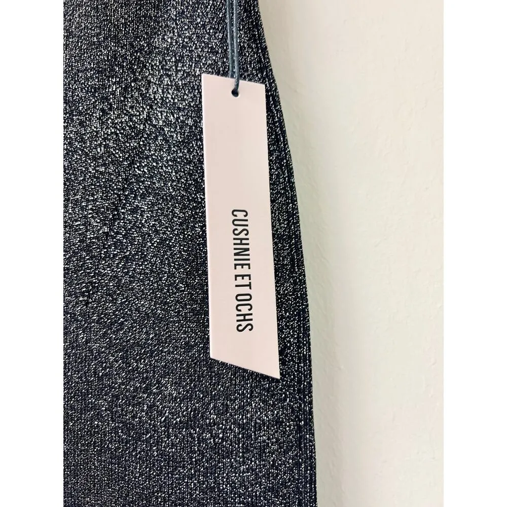 NWT Cushnie Et Ochs Metallic Pull On High Rise Fitted Midi Pencil Skirt Black M - Image 3