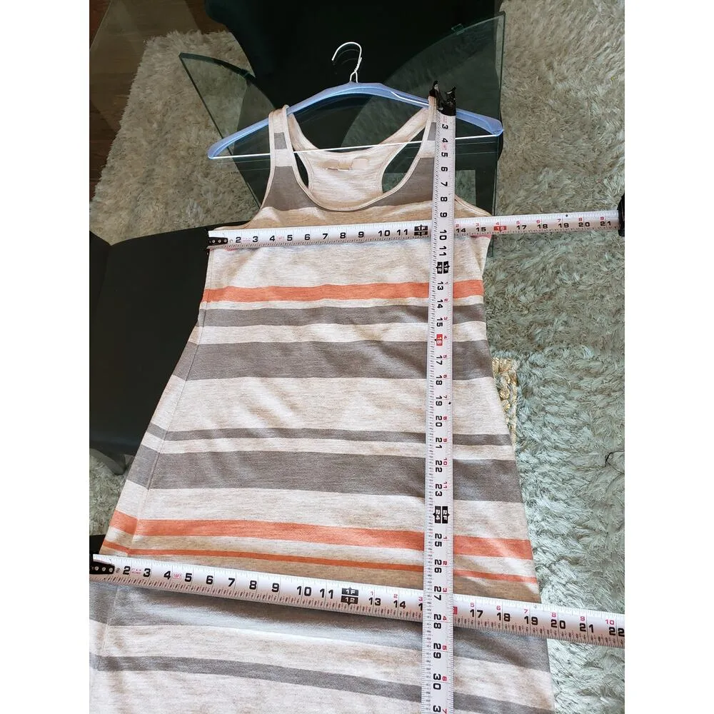 Womens Long Maxi Dress Small Gray & Orange Cotton Scoop Neck Sleeveless Pullover - Image 8