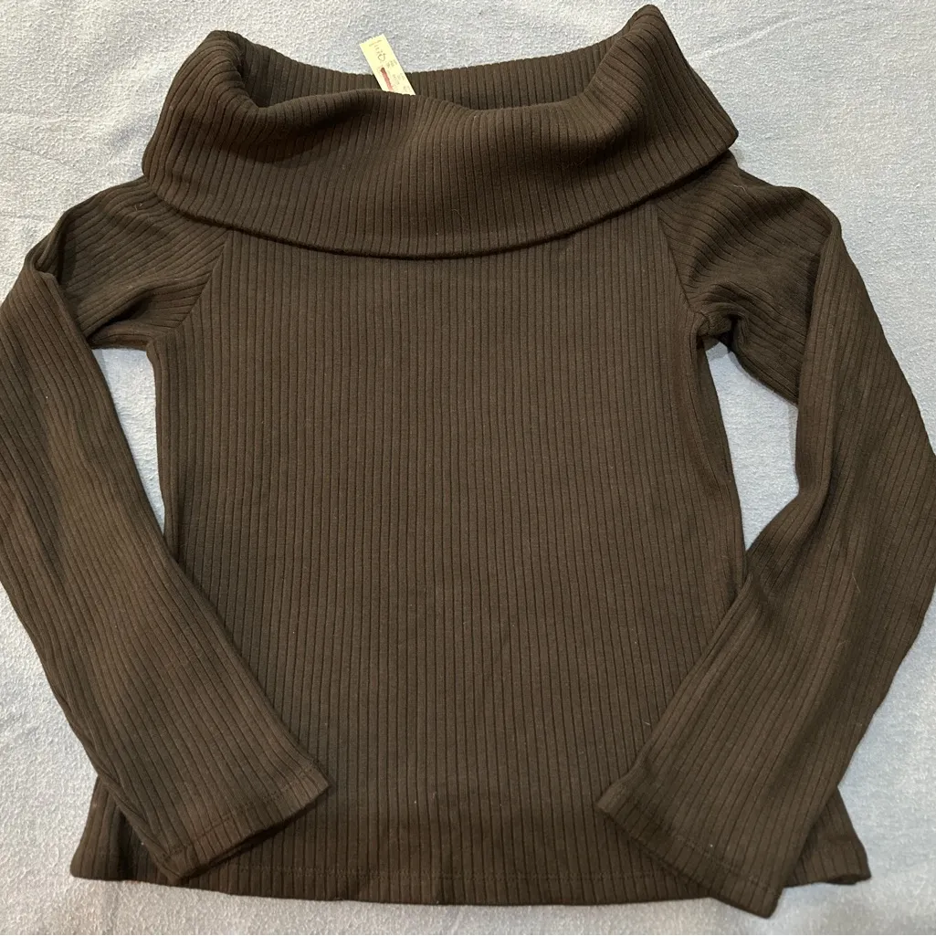 Madewell Black Off the Shoulder Long Sleeve Ribbed Sweater NWT LGE - Image 5