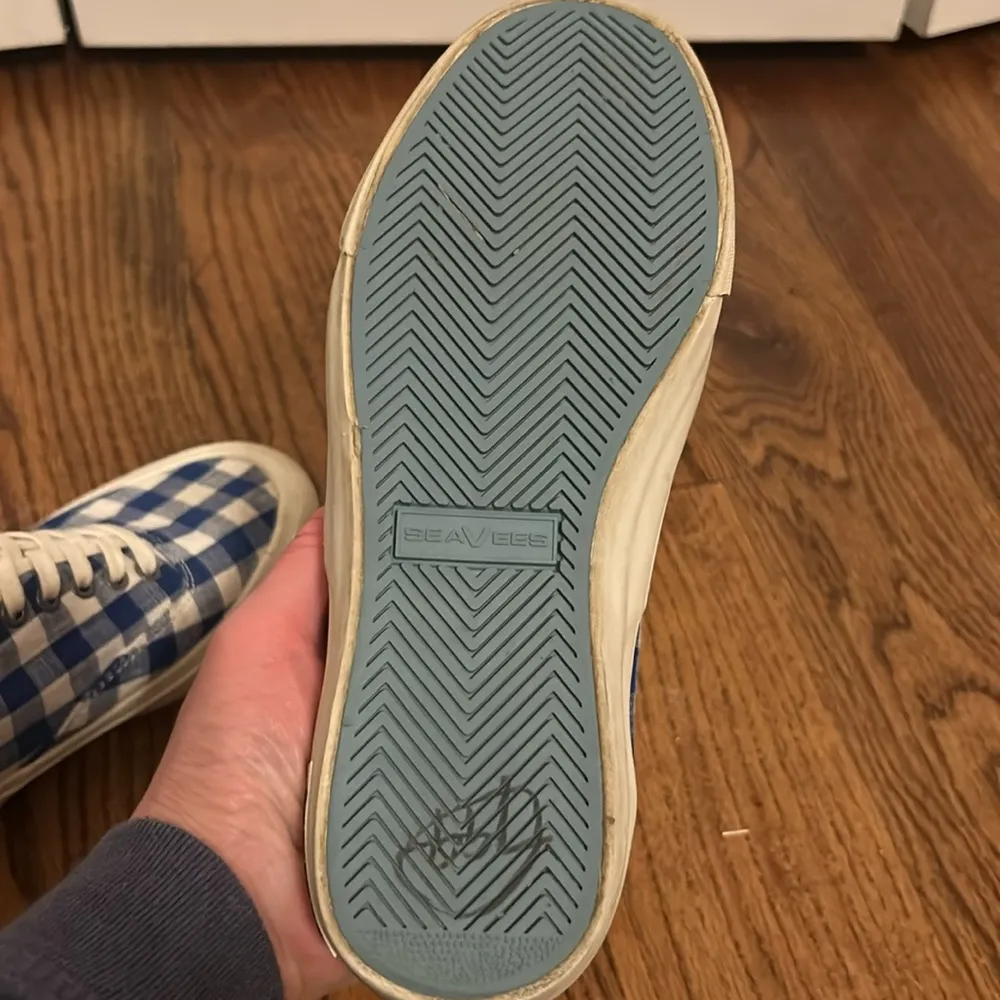 SEAVEES x J. Crew blue gingham check sneakers Size 6 - Image 6