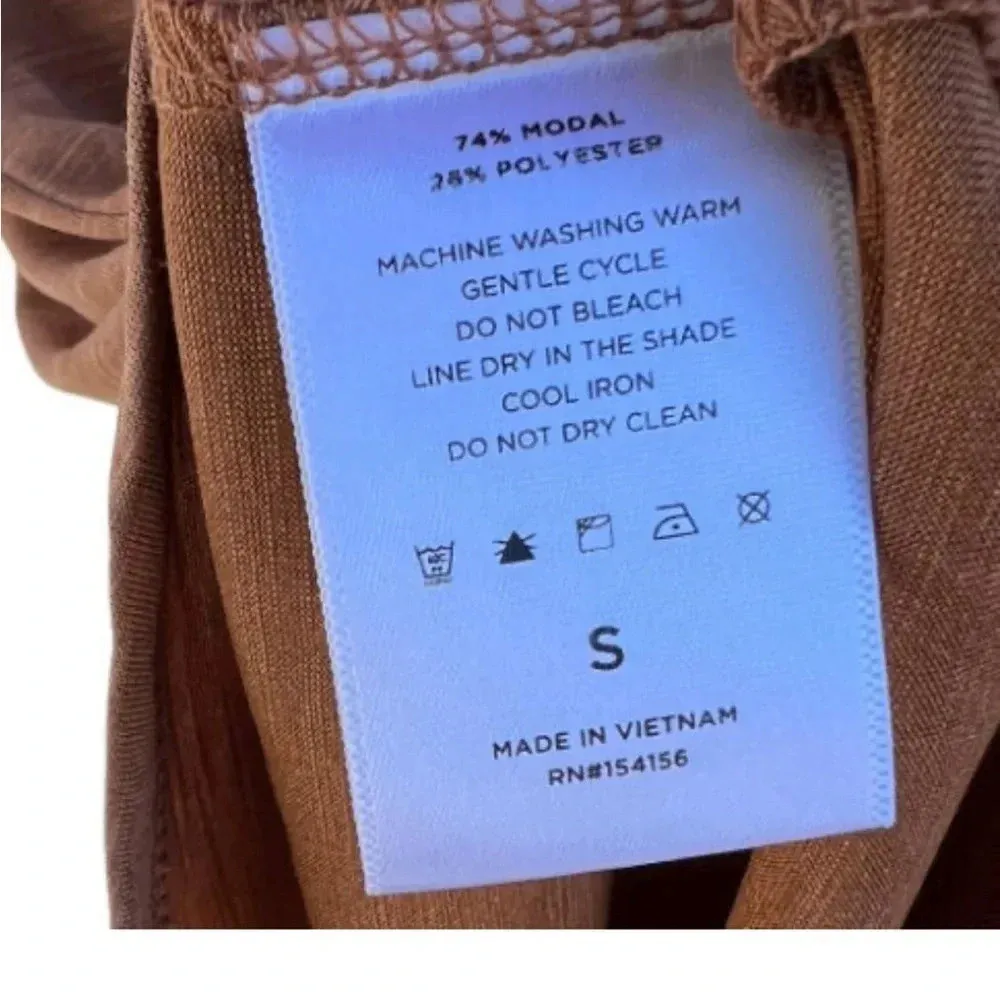 Mod Ref Women's Size Medium Heather Rust Short Sleeve‎ Relaxed V-Neck Tee New​ - Image 4