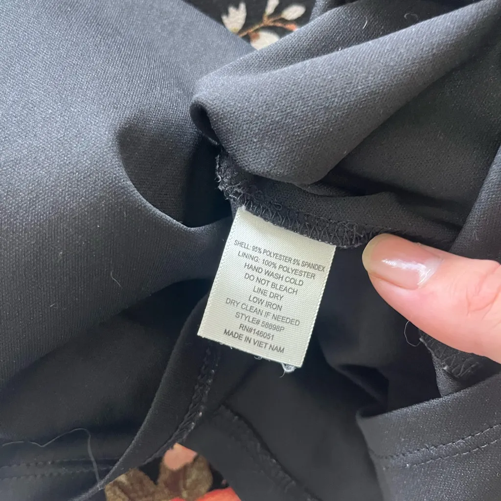 Monteau Black Floral Fit & Flare Mini Dress Women’s Large Short Sleeve Orange - Image 13