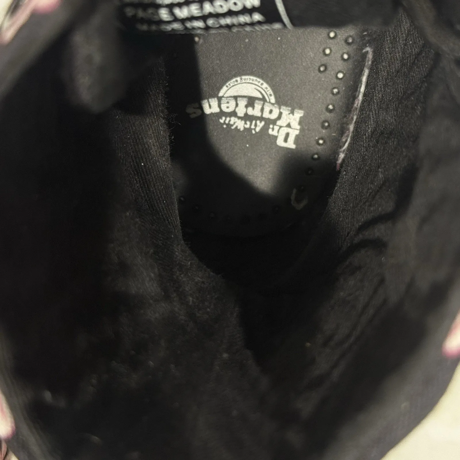 Doc Martens Page Meadow Canvas Boots Black Pink Floral Flower Women's Size US 5 - Image 8