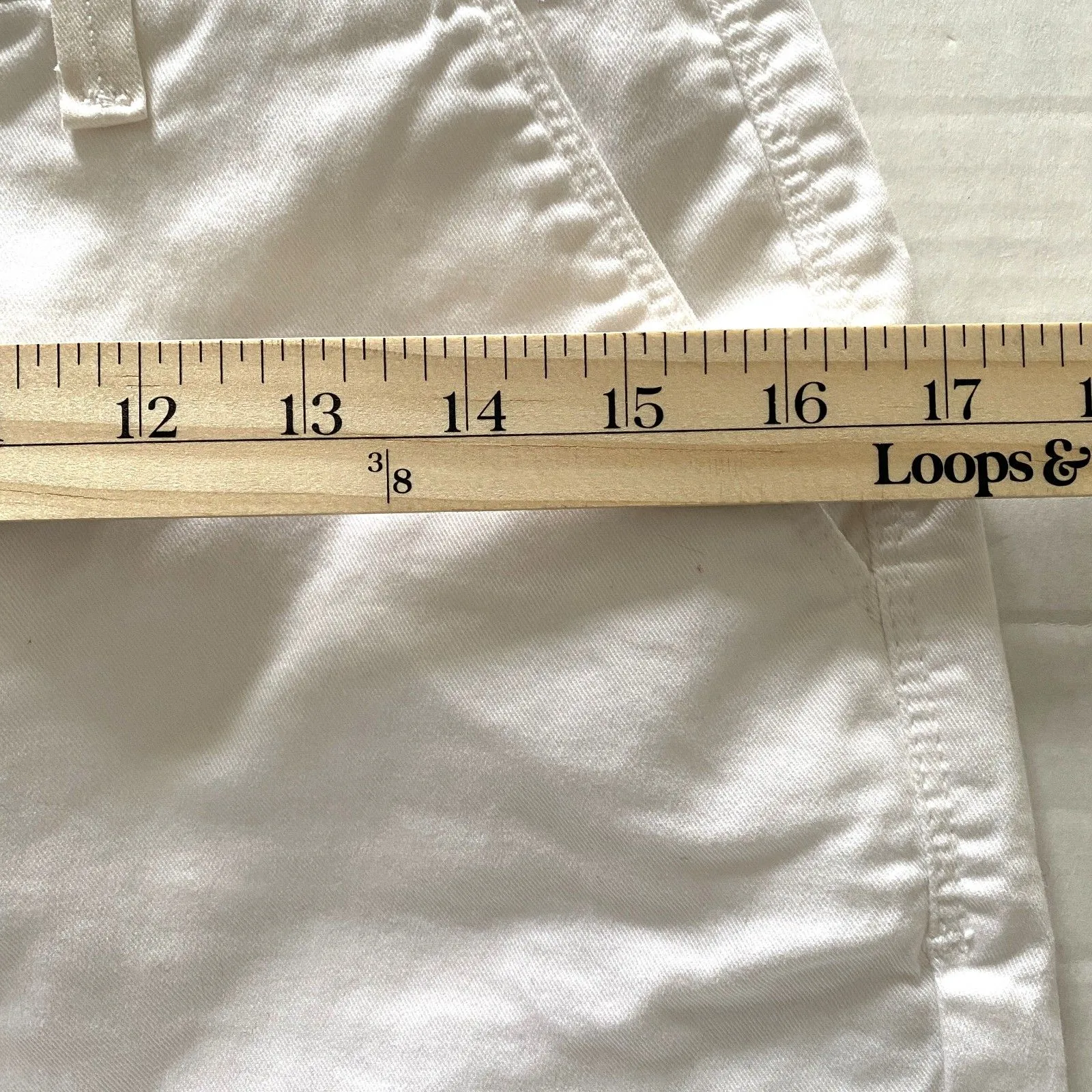 NYDJ White Lift Tuck Crop Chino Pants Cotton Blend Straight Crop Sz 6 - Image 6