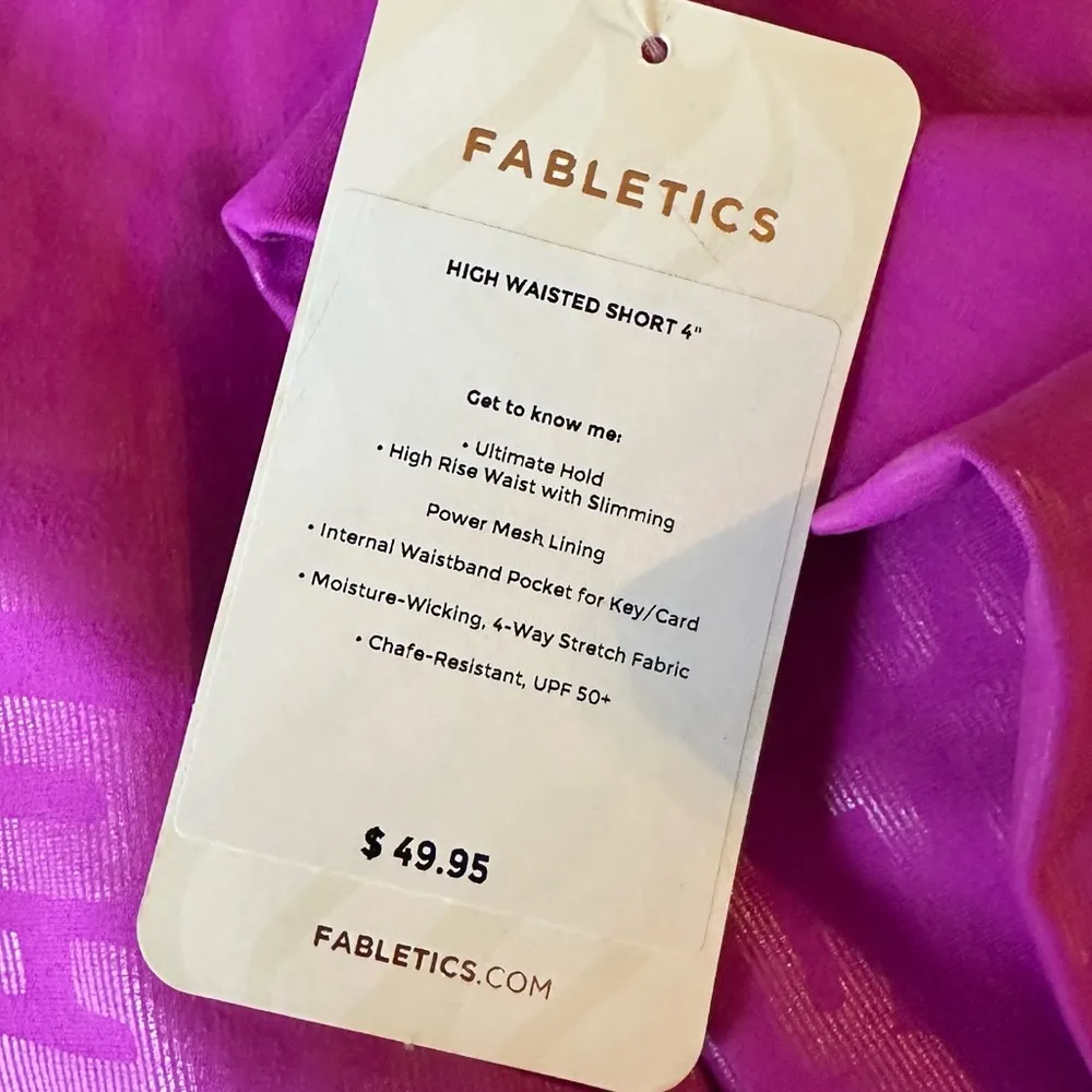 Febletics pink high waisted shorts 4” size S NEW - Image 2