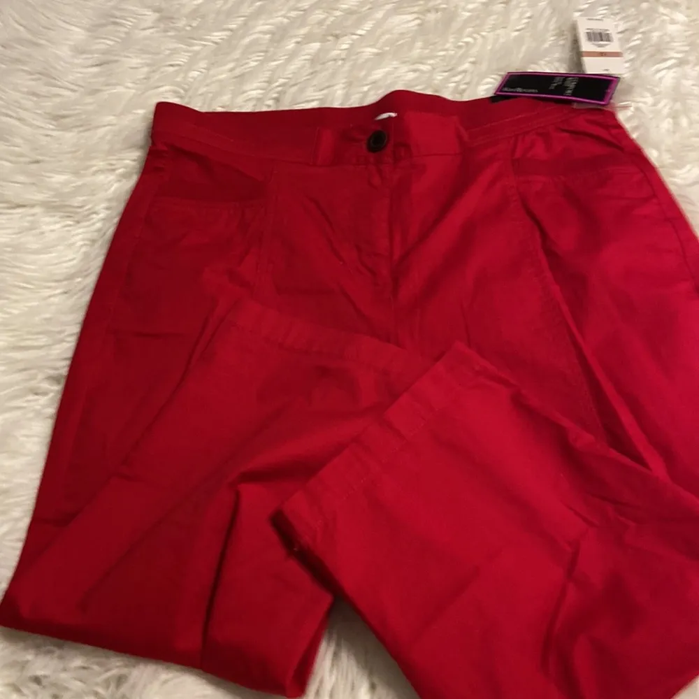 Kim Rogers Comfort Waist Crop Pants size 12 brand new color red two front pocket - Image 15