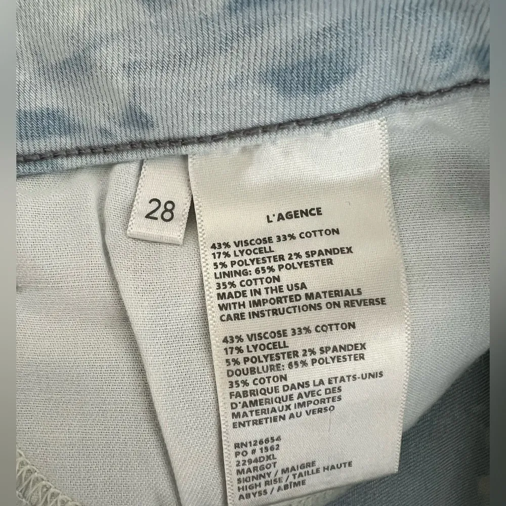 L'AGENCE Margot Tie-Dye High-Rise Skinny Jeans, Abyss - Size 28 NWOT - Image 7