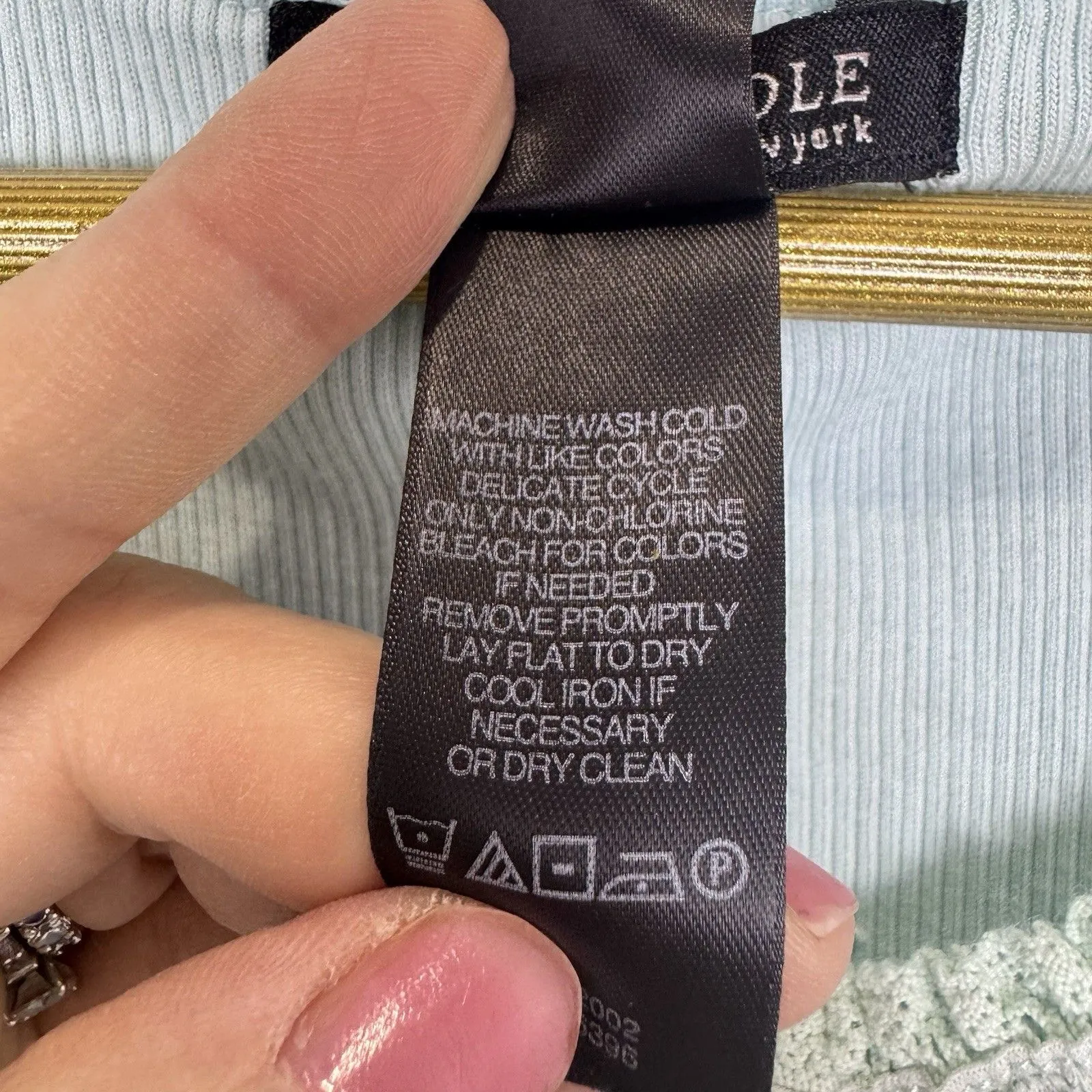 Vintage Y2K Kenneth Cole Babydoll Lace Trim Tank Top Size PS Blue Fairy Preppy - Image 5