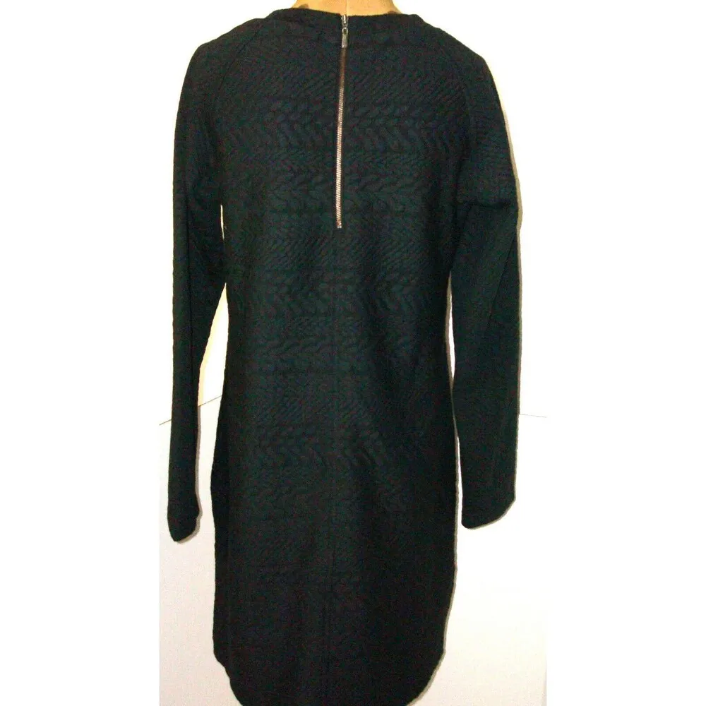 New Womens NWT PrAna Macee Black Dress M Textured Jacquard Long Sleeves Zipper - Image 9