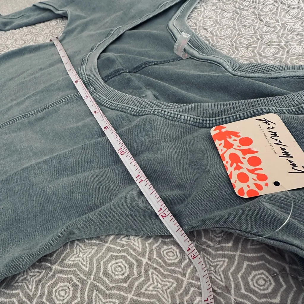 NEW! Free People FP Movement Hot Shot Wide Leg Onesie Summer Storm Gray Size XS - Image 13