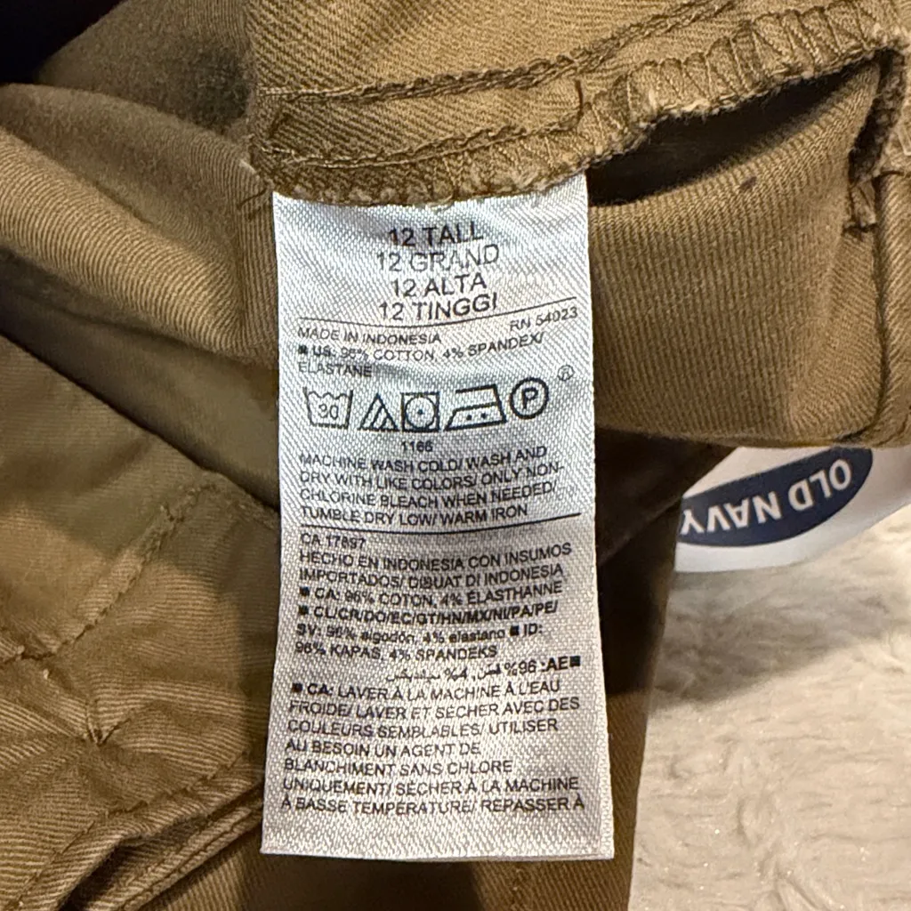 Old Navy- NWT Women's Chino Utility Straight Leg Rye Brown Pants- Size 12 TALL - Image 5