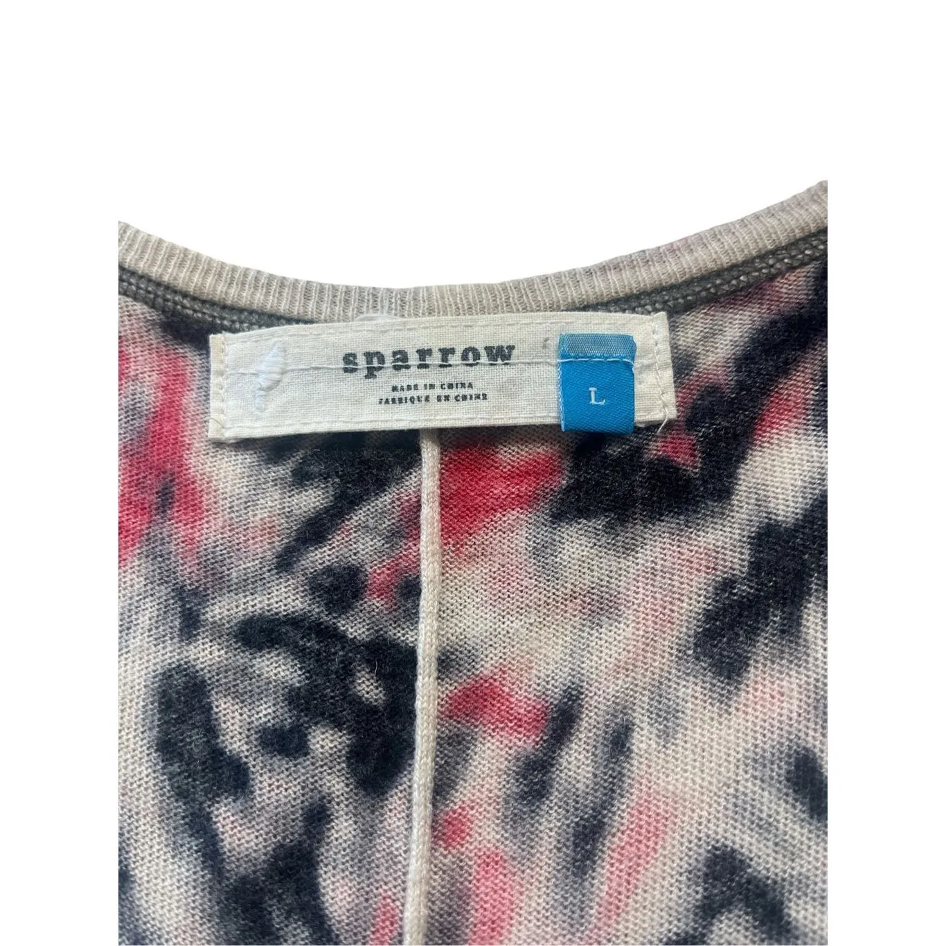 Anthropologie dress by Sparrow pink, gray  And black lt weight sweater knit Larg - Image 4