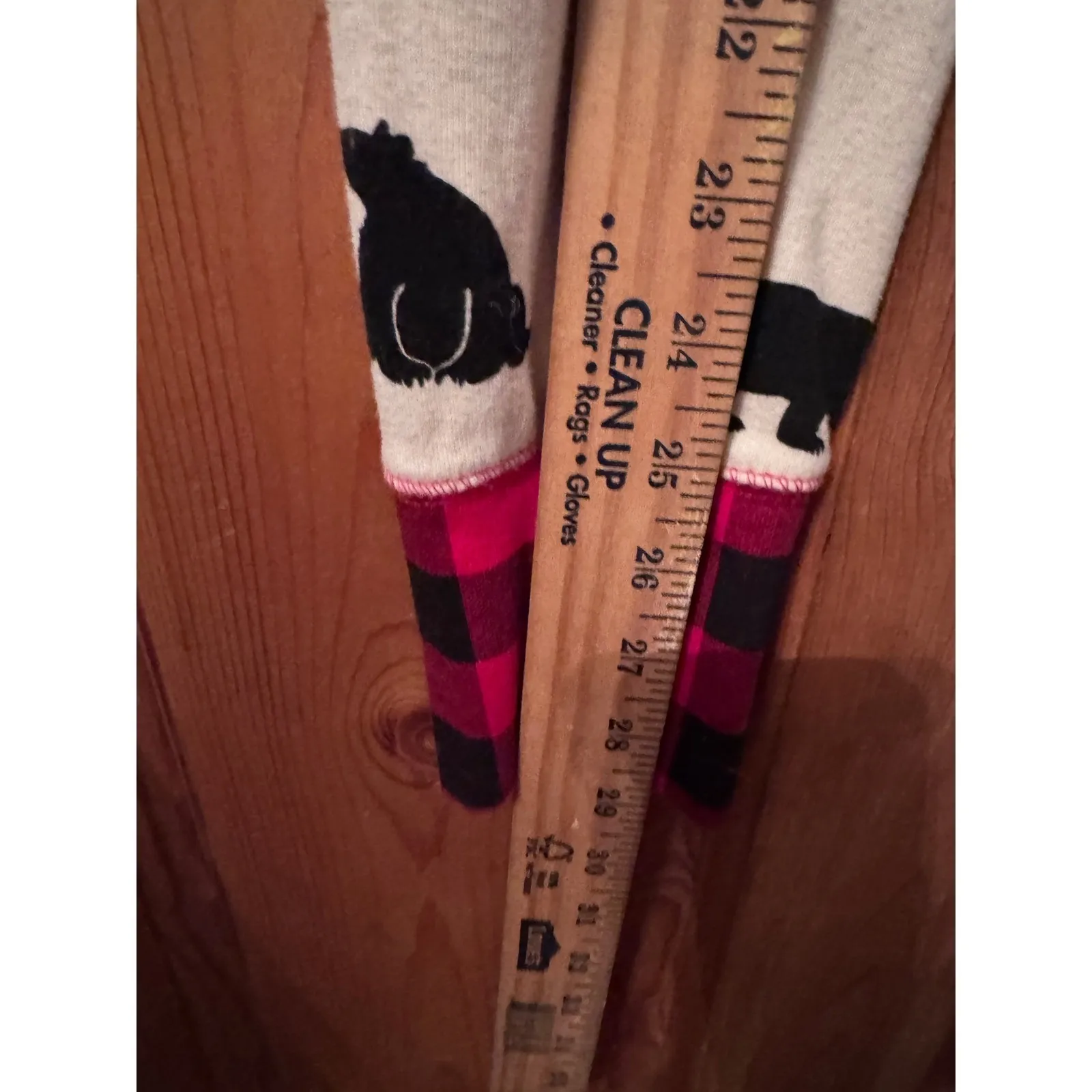 Little Blue House Bear Bum Pajamas Women's Small Red Plaid One Piece Sleepwear White - Image 7