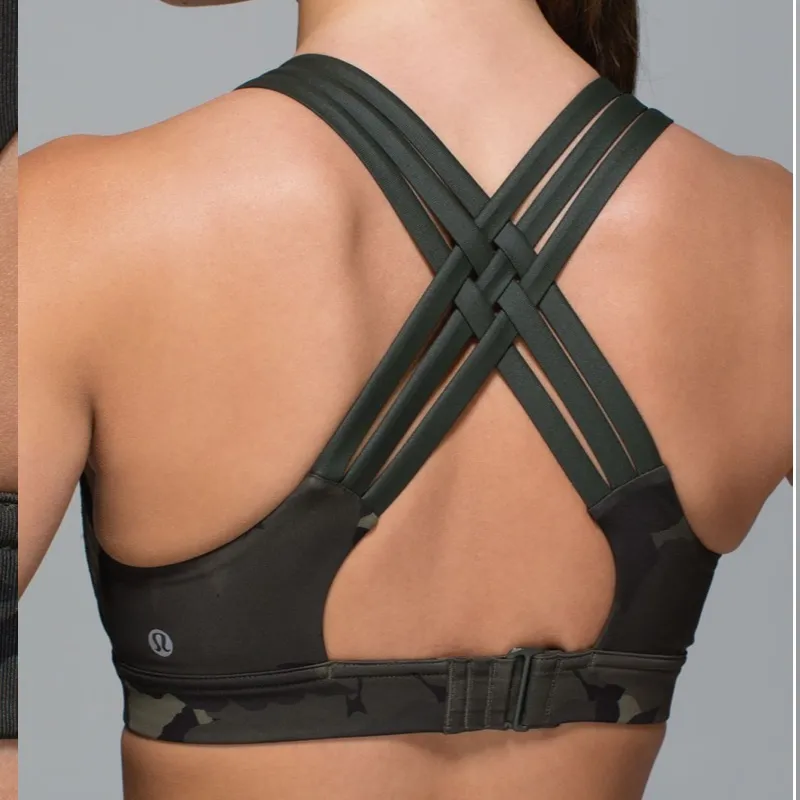 lululemon athletica Green Camo All Sports Bra 8 - Image 2
