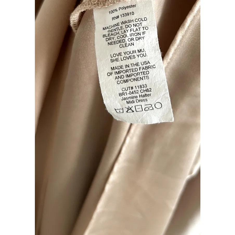 Show Me Your Mumu Jasmine Midi Dress in Champagne Luxe Satin M NWT - Image 7